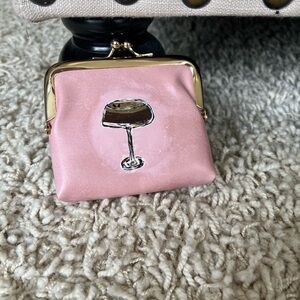 Hand painted espresso martini leather pouch